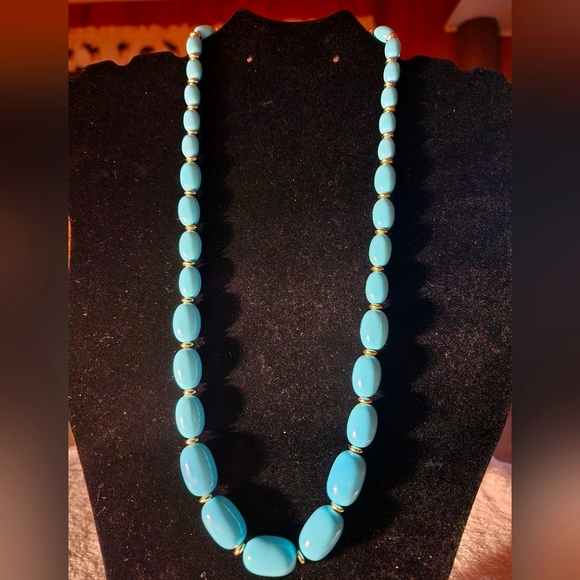 Faux Turquoise Beaded Necklace - Picture 1 of 4